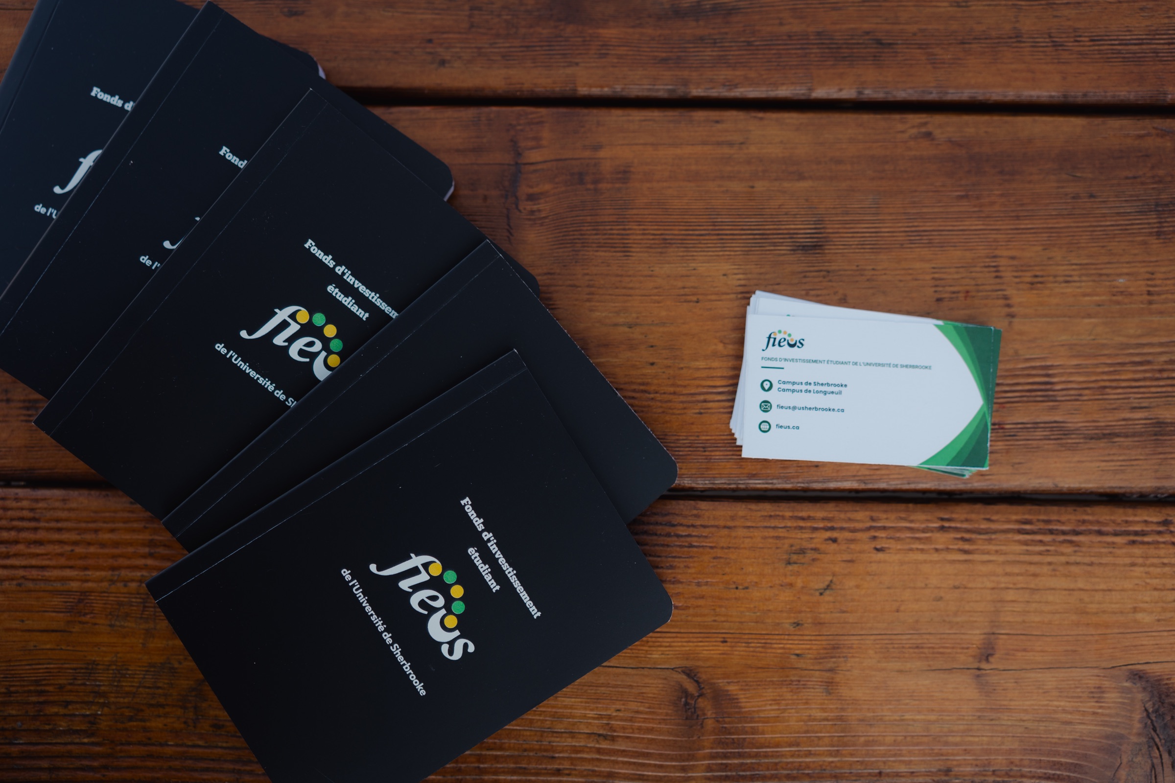Carnets et cartes professionnelles aux couleurs du FIEUS